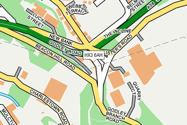 HX3 6AH map - OS OpenMap – Local (Ordnance Survey)