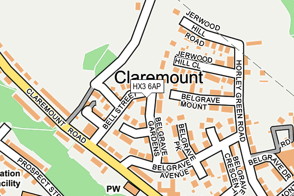 HX3 6AP map - OS OpenMap – Local (Ordnance Survey)