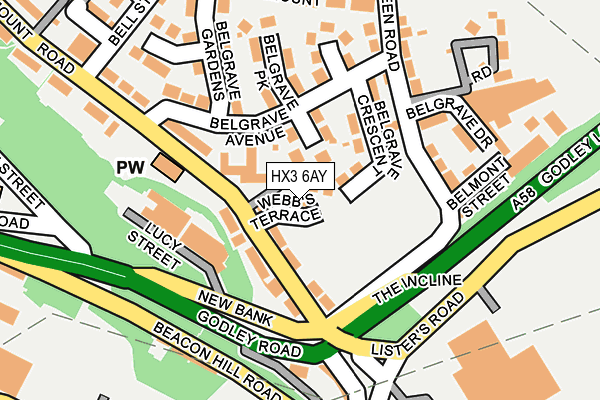 HX3 6AY map - OS OpenMap – Local (Ordnance Survey)
