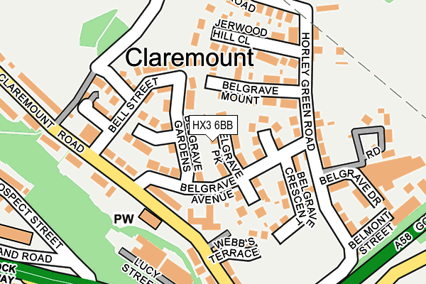 HX3 6BB map - OS OpenMap – Local (Ordnance Survey)