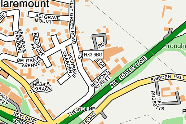 HX3 6BG map - OS OpenMap – Local (Ordnance Survey)