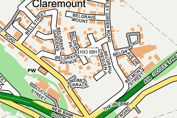 HX3 6BH map - OS OpenMap – Local (Ordnance Survey)