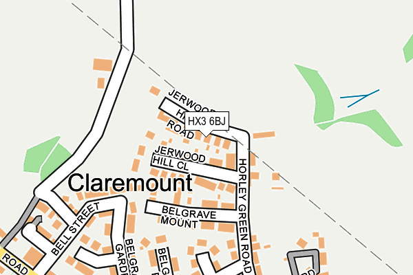 HX3 6BJ map - OS OpenMap – Local (Ordnance Survey)
