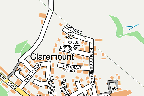 HX3 6BL map - OS OpenMap – Local (Ordnance Survey)