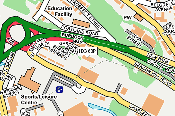 HX3 6BP map - OS OpenMap – Local (Ordnance Survey)