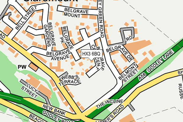 HX3 6BQ map - OS OpenMap – Local (Ordnance Survey)