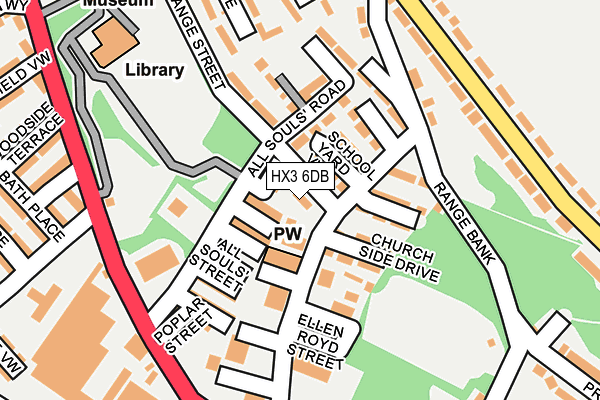 HX3 6DB map - OS OpenMap – Local (Ordnance Survey)