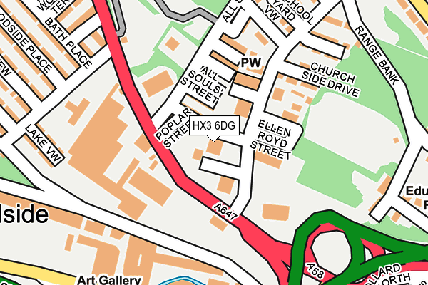 HX3 6DG map - OS OpenMap – Local (Ordnance Survey)