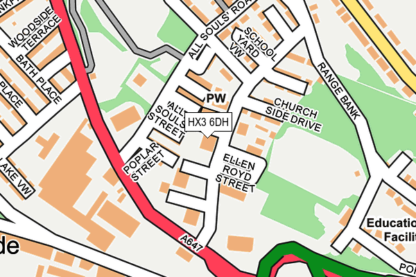 HX3 6DH map - OS OpenMap – Local (Ordnance Survey)