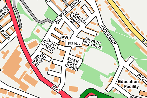 HX3 6DL map - OS OpenMap – Local (Ordnance Survey)