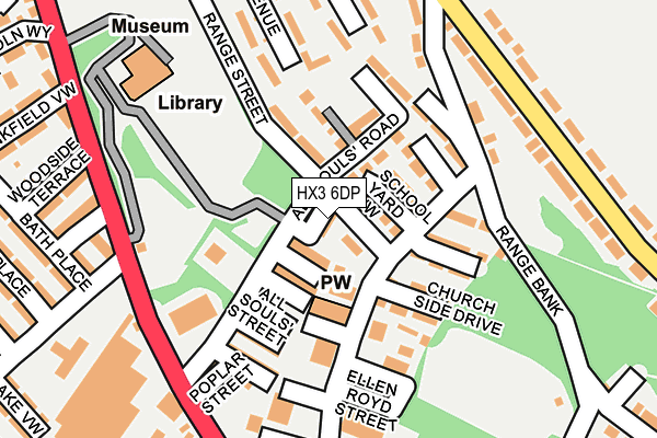 HX3 6DP map - OS OpenMap – Local (Ordnance Survey)