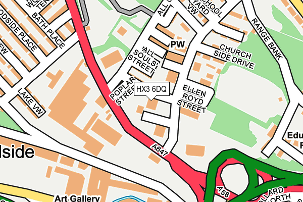 HX3 6DQ map - OS OpenMap – Local (Ordnance Survey)