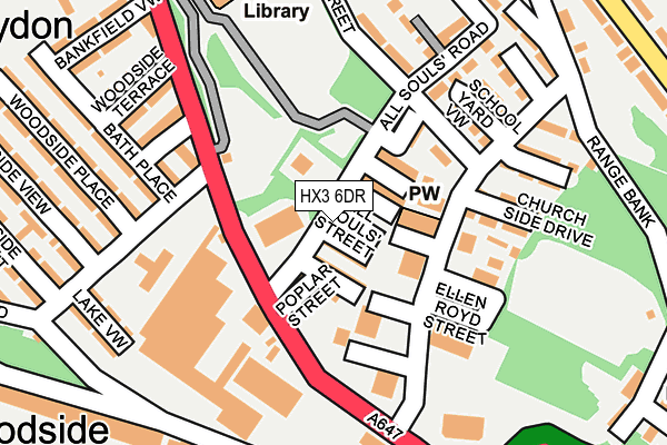 HX3 6DR map - OS OpenMap – Local (Ordnance Survey)