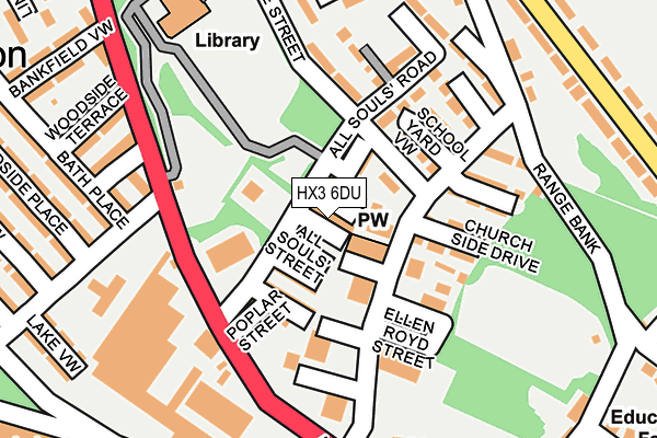 HX3 6DU map - OS OpenMap – Local (Ordnance Survey)