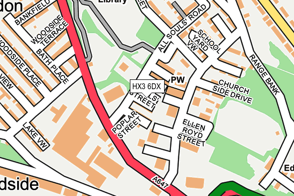 HX3 6DX map - OS OpenMap – Local (Ordnance Survey)