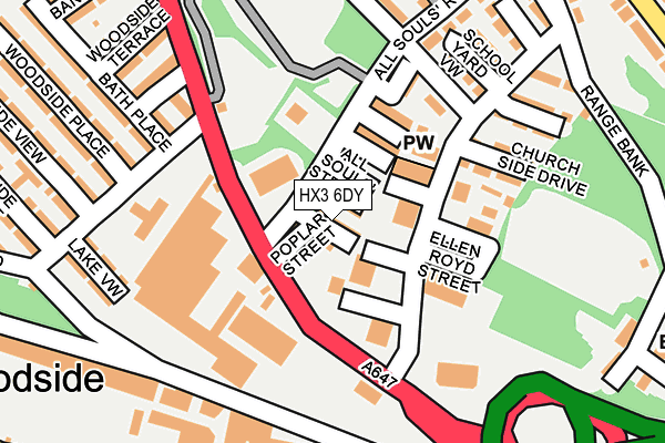 HX3 6DY map - OS OpenMap – Local (Ordnance Survey)