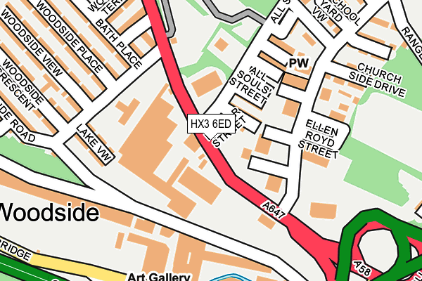 HX3 6ED map - OS OpenMap – Local (Ordnance Survey)