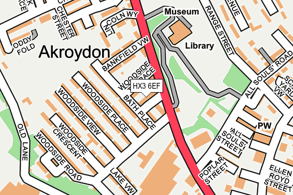 HX3 6EF map - OS OpenMap – Local (Ordnance Survey)