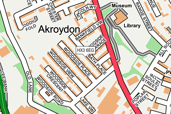 HX3 6EG map - OS OpenMap – Local (Ordnance Survey)