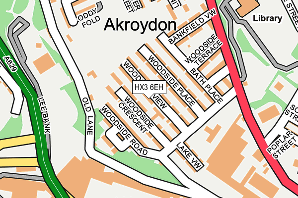 HX3 6EH map - OS OpenMap – Local (Ordnance Survey)