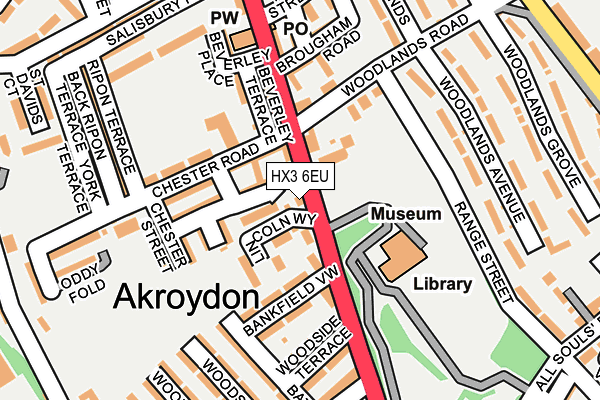 HX3 6EU map - OS OpenMap – Local (Ordnance Survey)