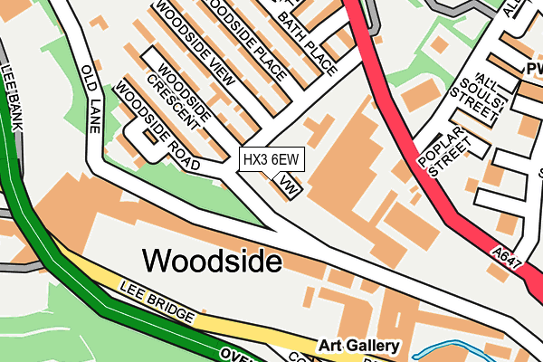 HX3 6EW map - OS OpenMap – Local (Ordnance Survey)