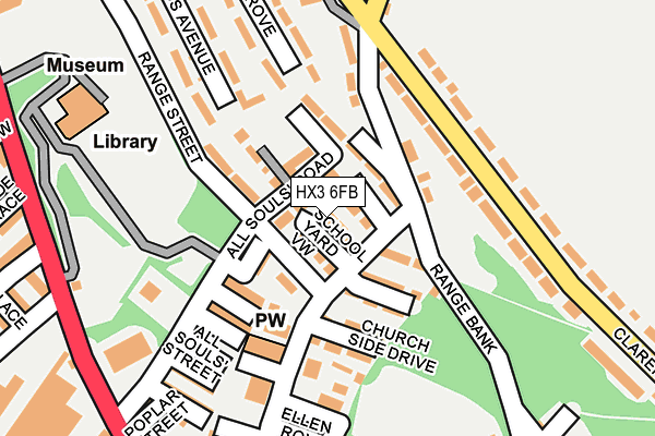 HX3 6FB map - OS OpenMap – Local (Ordnance Survey)