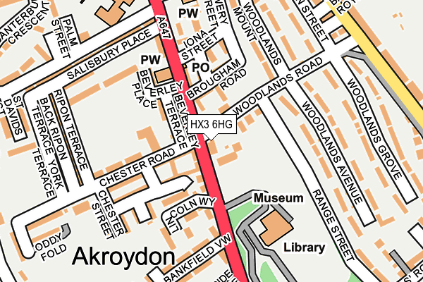 HX3 6HG map - OS OpenMap – Local (Ordnance Survey)