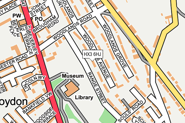 HX3 6HJ map - OS OpenMap – Local (Ordnance Survey)