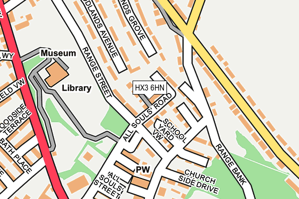 HX3 6HN map - OS OpenMap – Local (Ordnance Survey)