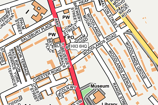 HX3 6HQ map - OS OpenMap – Local (Ordnance Survey)