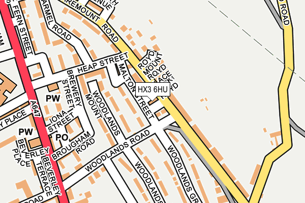 HX3 6HU map - OS OpenMap – Local (Ordnance Survey)