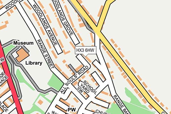 HX3 6HW map - OS OpenMap – Local (Ordnance Survey)