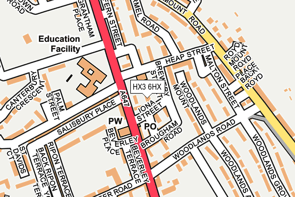 HX3 6HX map - OS OpenMap – Local (Ordnance Survey)