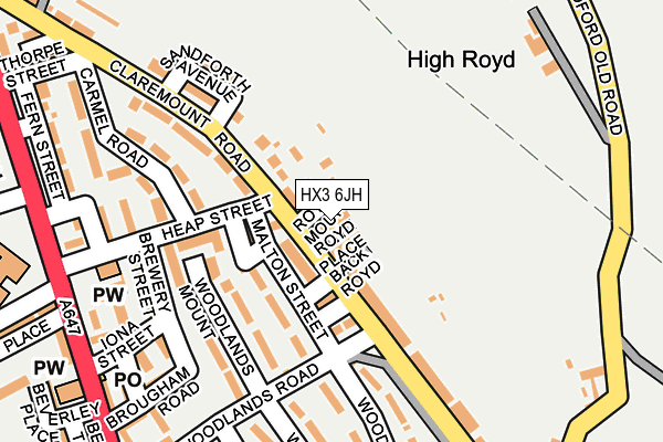 HX3 6JH map - OS OpenMap – Local (Ordnance Survey)