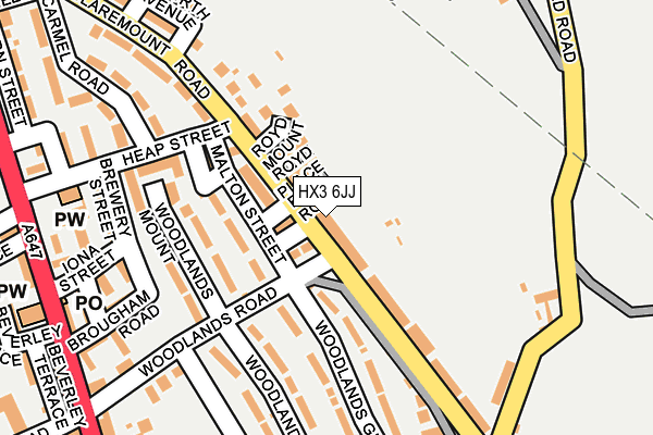 HX3 6JJ map - OS OpenMap – Local (Ordnance Survey)