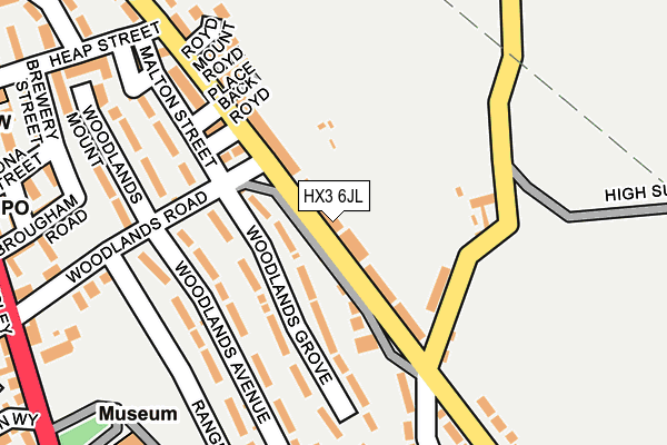 HX3 6JL map - OS OpenMap – Local (Ordnance Survey)