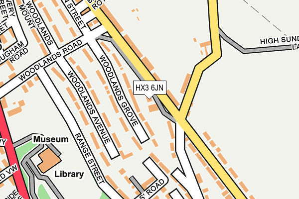 HX3 6JN map - OS OpenMap – Local (Ordnance Survey)