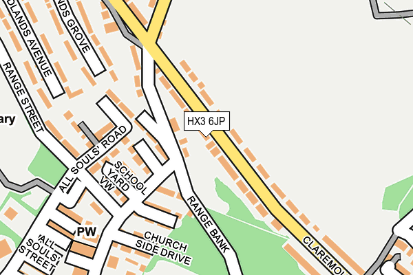 HX3 6JP map - OS OpenMap – Local (Ordnance Survey)