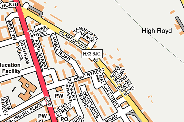 HX3 6JQ map - OS OpenMap – Local (Ordnance Survey)