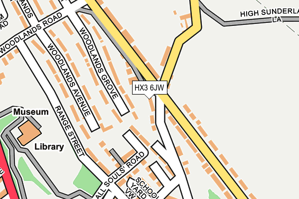HX3 6JW map - OS OpenMap – Local (Ordnance Survey)
