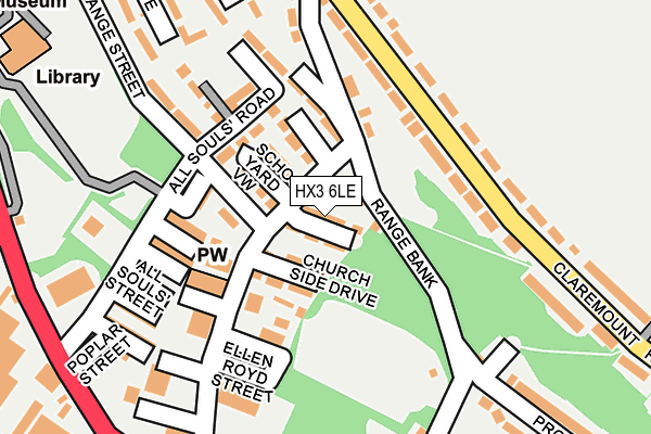 HX3 6LE map - OS OpenMap – Local (Ordnance Survey)