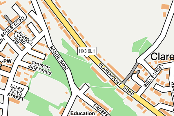 HX3 6LH map - OS OpenMap – Local (Ordnance Survey)