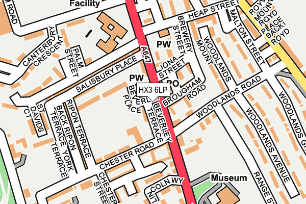 HX3 6LP map - OS OpenMap – Local (Ordnance Survey)