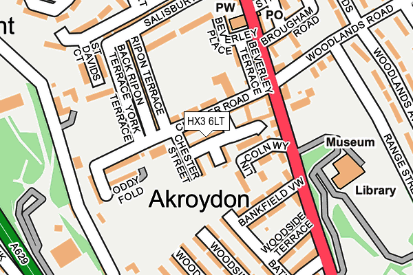 HX3 6LT map - OS OpenMap – Local (Ordnance Survey)