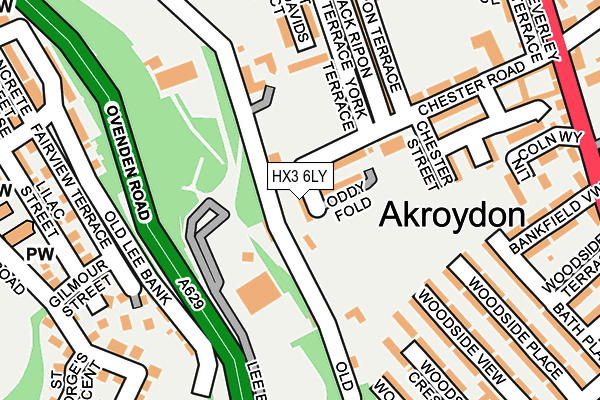 HX3 6LY map - OS OpenMap – Local (Ordnance Survey)