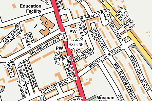 HX3 6NF map - OS OpenMap – Local (Ordnance Survey)