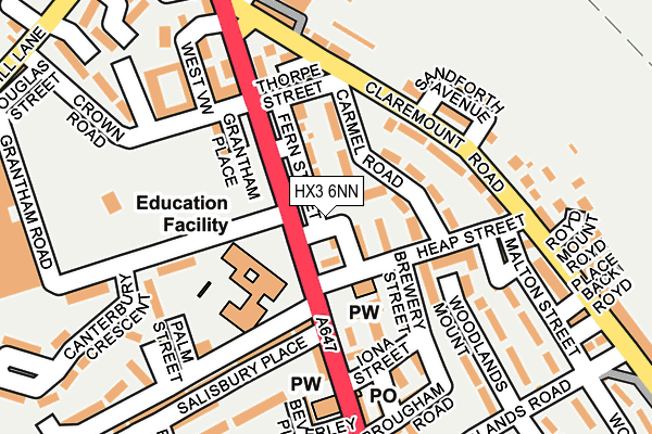 HX3 6NN map - OS OpenMap – Local (Ordnance Survey)