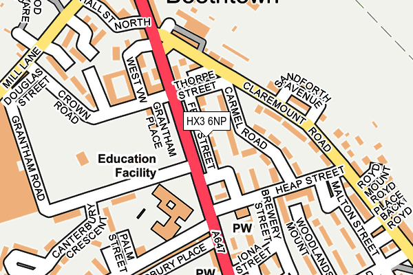 HX3 6NP map - OS OpenMap – Local (Ordnance Survey)