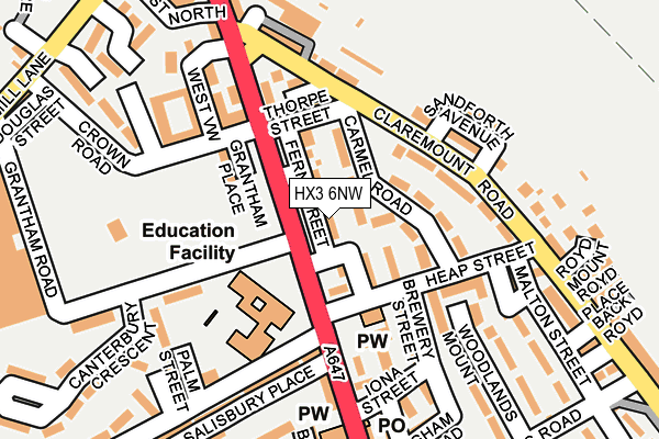 HX3 6NW map - OS OpenMap – Local (Ordnance Survey)